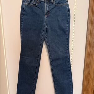 NYDJ Marilyn Straight Size 8 Women's Jeans in Dark Blue Wash